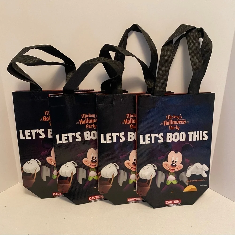 Walt Disney World Mickey's Halloween Party Small Trick Or Treat Bags Set of 4